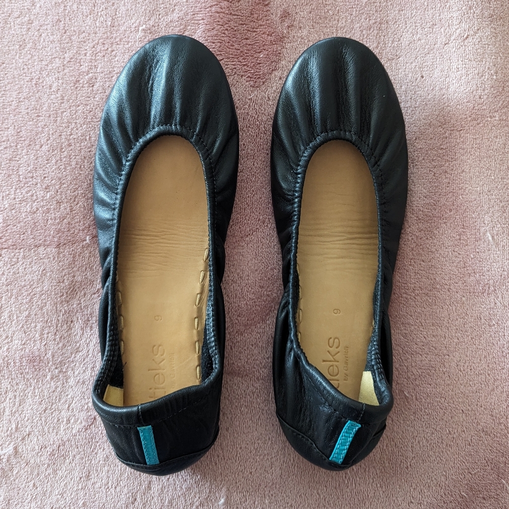 Tieks Matte Black Flats Size 9